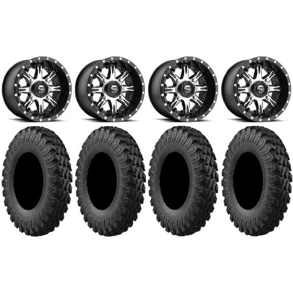 Fuel Nutz Black 14" Wheels 32" MotoRally Tires Sportsman 550 850 1000