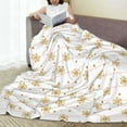 thumbnail image 6 of Pofeuu Gold Snowflake Stripes Print Ultra-Soft Micro Fleece Blanket,for Bed Or Sofa,All Season Throw Blankets Flannel Blanket-60"x50", 6 of 7
