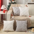 thumbnail image 3 of 1 pieza de funda de cojín de felpa de PV, suave decoración navideña, fundas de cojín de estilo lujoso de 45 x 45 cm para sofá de dormitorio, árbol de Navidad gris, colcha navideña, 3 of 4