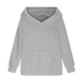 thumbnail image 4 of Bnwani Big Girls Hoodies Long Sleeve Fleece Sweatshirt Plain Pullover, 4 of 6