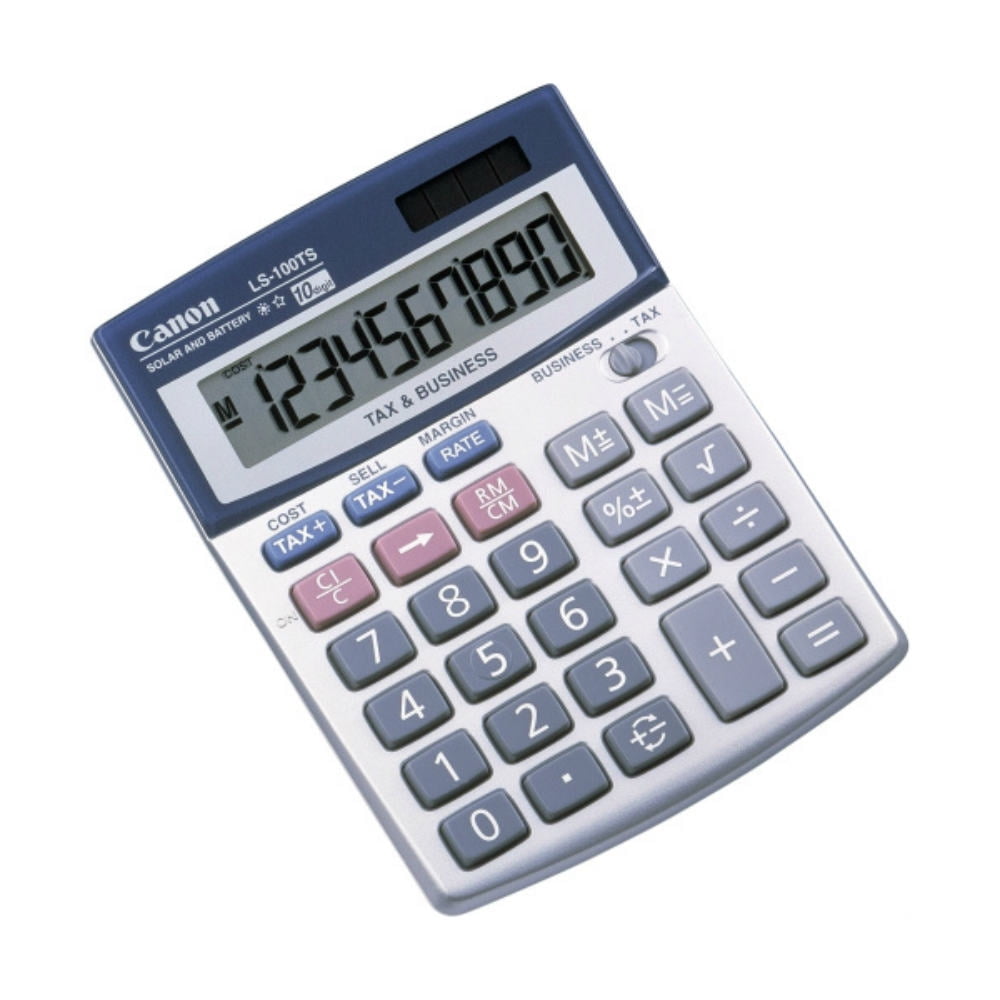 Canon LS100TS Portable Business Calculator (3-Pack) Canon LS-100TS Pocket Calculator - 10 Digit(s) - LCD - Battery/Solar Powered - 1.3in x 4.1in