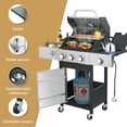 thumbnail image 4 of Furnibear 3 Burner BBQ Propane Gas Grill, Stainless Steel 26,000 BTU Patio Garden Barbecue Grill with Two Foldable Shelves, 4 of 9