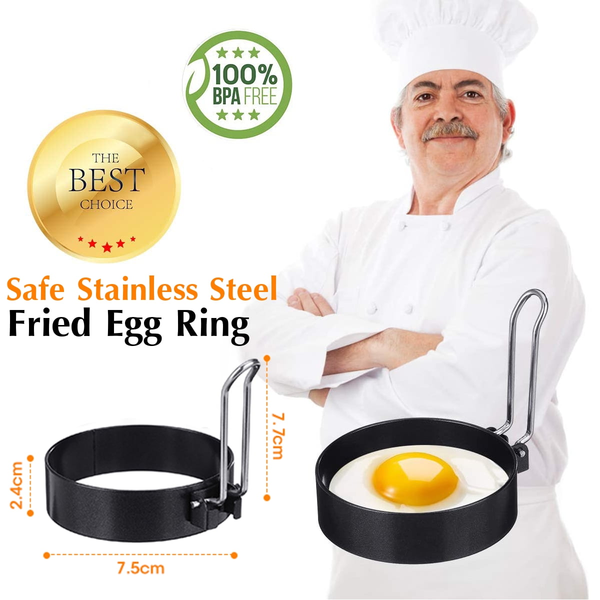 Poached Egg Model Pancake Ring Mold Kitchen Tool Fried Egg Shaper Cooking  Tool ⊹