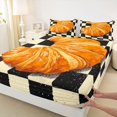thumbnail image 3 of Homewish Cartoon Croissant Lover Twin Sheet Sets, Black Wheat Plaid Twin Fitted Sheet, Teens Kids Boys Girls Flat Sheet, Super Cozy Room Decor, 3pcs, 3 of 7
