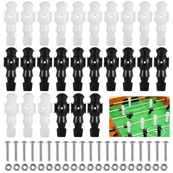 26 Pcs Foosball Men, Resin Foosball Replacement Parts, Foosball Replacement Players Set, Plastic Small Football Replacement,Table Soccer Player Set for Tournament Foosball, 13 Black and 13 White