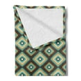 thumbnail image 2 of Southwestern Soft Flannel Fleece Throw Blanket, Rhombus Shapes with Zigzag Details Traditional Old Pattern, Cozy Plush for Indoor and Outdoor Use, 70" x 90", Multicolor, by Ambesonne, 2 of 5