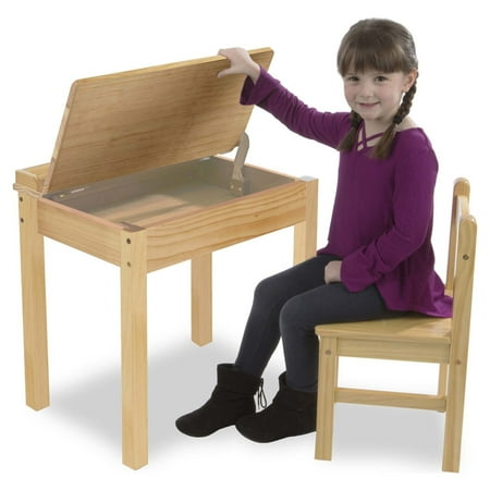 Melissa & Doug - Wooden Children's Desk with Lift-Top Lid - Honey