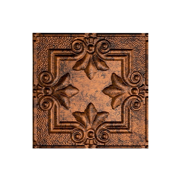 Fasade Easy Installation Regalia Moonstone Copper Glue Up Ceiling Tile/ Ceiling Panel (12" X 12" Sample)