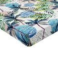 thumbnail image 4 of Ambesonne Tropical Themed Fitted Sheet, Retro Wave Hawaii, Twin Size, Fern Green Eggshell Rose, 4 of 5