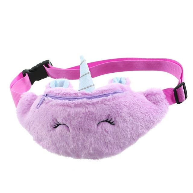 SHISUYAN 1pc Cartoon Unicorn Plush Children One-shouldered Wasit Bag Cross Bag