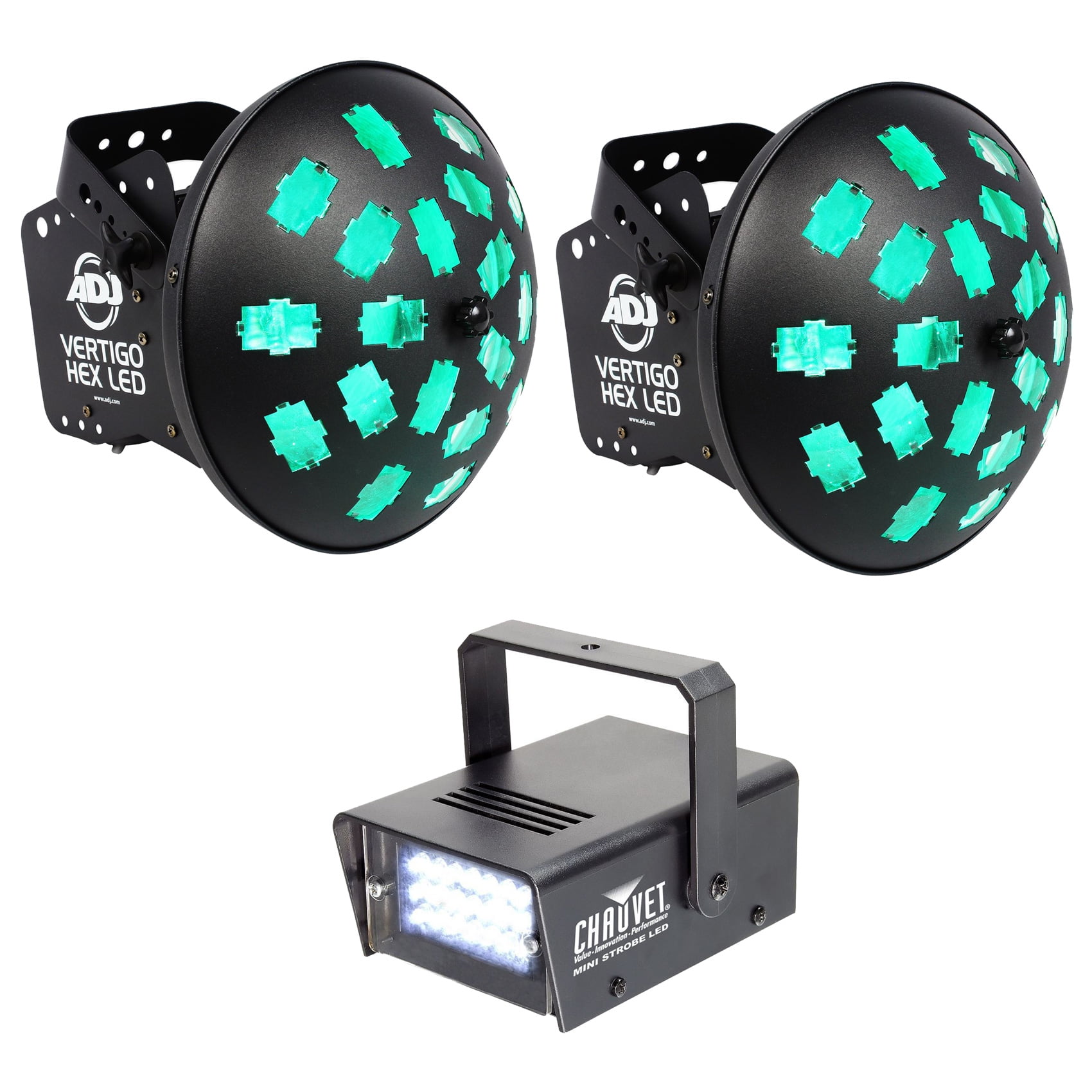 2) American DJ VERTIGO HEX LED 12 Watt 6-Color Dance Floor 2) American DJ VERTIGO HEX LED 12 Watt 6-Color Dance Floor