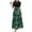 A2-Green, variant on Summer Dresses for Women 2025 Floral Print Wrap Short Sleeve Maxi Sundress Patchwork Ruffle A Line Teacher Dress White, XL