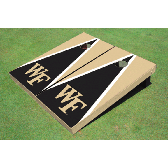 Wake Forest University Black And Gold Matching Triangle Cornhole Boards