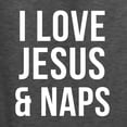 thumbnail image 6 of Wild Bobby, I Love Jesus & Naps Inspirational/Christian Unisex Crewneck Graphic Sweatshirt, Heather Black, Large, 6 of 6