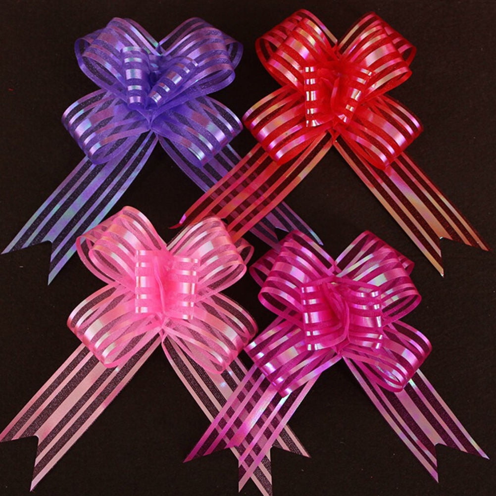 Masteelf Durable Pink Plastic Wedding Gift Pull Bows for Decoration 12pcs Perfect for Parties and Events
