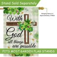 thumbnail image 4 of With God All Things are Possible Christian Decorative House Flag, St Patrick’s Day Religious Cross Shamrock Clover Home Yard Garden Outdoor Decor, Spring Irish Plaid Large Outside Decoration 28 x 40, 4 of 6