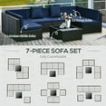 thumbnail image 4 of YYAo Outdoor Conversation Sets,Patio Furniture Sets,7-Piece Patio Furniture Set, Outdoor Wicker Conversation Set with Cushions and Coffee Table, Pillows, Dark Blue, 4 of 11