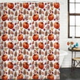 thumbnail image 2 of Fall Orange Pumpkin Shower Curtain, Waterproof Shower Curtains for Bathroom, Thanksgiving Maple Autumn Pine Cone Washable Fabric Bathtub Curtain Set Bath Decor with 12 Hooks Stall 36"x72", 2 of 8