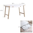 thumbnail image 2 of Pemberly Row Desk with Drop Front Keyboard Drawer in White/Gold, 2 of 8