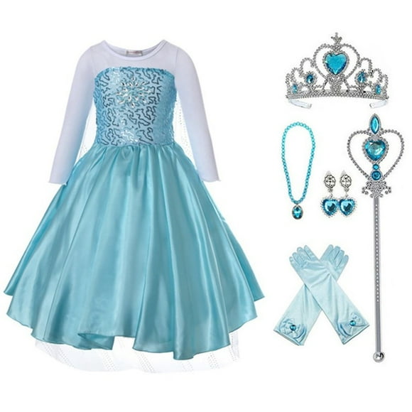 Princess Elsa Costumes Birthday Dress up Cosplay for Kids