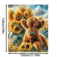 thumbnail image 3 of Hearth & Gear Cow & Sunflower Flannel Blanket Soft Cozy Throw For Couch Bed Or Outdoor Picnics Thick Blankets Size Thermal Blanket Full Size Blanket for Sofa Living Room Blankets Throw Blanket Blanket, 3 of 6