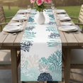thumbnail image 4 of Coastal Corals Table Runner 72 Inches, Ocean Starfish Beach Conch Turquoise Gray Bed Runner Dresser Scarves Tabletop for Indoor Outdoor Parties/Ceremony/Banquet, 14" x 72", 4 of 9