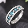 thumbnail image 5 of K-KED 925 Silver Filled Ring Blue CZ Zircon Women Delicate Jewelry Wedding Ring Sz 6-10-10, 5 of 6