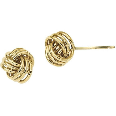 10kt Gold Polished Triple-Knot Post Earrings