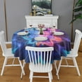 thumbnail image 2 of Colorful Tie Dye Burst Flower Pattern Round Tablecloth 60"x60",Wrinkle Wipeable Table Cloth for Kitchen Dining Room Picnic Patio Party, 2 of 6