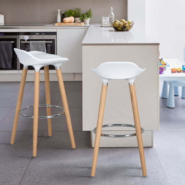 Banco 2 SILLA de bar FurnitureR Scargill Bar Blanco moderno