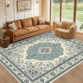 thumbnail image 3 of 3'x5' indoor outdoor carpet kitchen carpet anthropologie area rug fluffy area rug scalloped area rug, 3 of 7