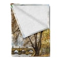 thumbnail image 2 of Landscape Soft Flannel Fleece Throw Blanket, Prague Charles Bridge Old Town Czech Republic Riverside Scenic View with Swans, Cozy Plush for Indoor and Outdoor Use, 70" x 90", Multicolor, by Ambesonne, 2 of 5