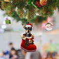 thumbnail image 4 of SZXZYGS Santa Boot Funny Christmas Dog Acrylic Ornament Christmas Dogs Ornament Christmas Stocking Animal Ornament Christmas Ornament Christmas Decoration, 4 of 6