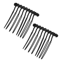 Unique Bargains 2 Pcs No Slip Hair Side Combs Accessories Metal 1.3" Black