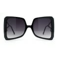 thumbnail image 2 of Womens Lightening Bolt Arm Oversized Butterfly Designer Diva Sunglasses Black - Smoke, 2 of 4