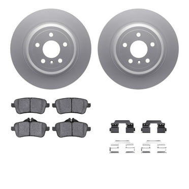 Dynamic Friction Company Rear Geospec Brake Rotors with 5000 Euro Ceramic Brake Pads includes Hardware 4612-63078