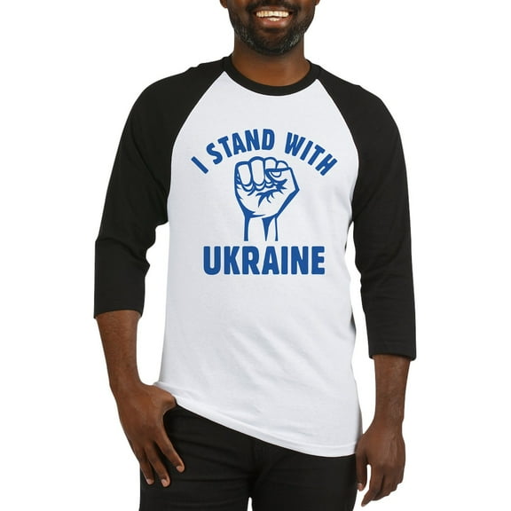 CafePress - I Stand With Ukraine Baseball Jersey - Cotton Baseball Jersey, 3/4 Raglan Sleeve Shirt