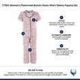 thumbnail image 5 of CTM  Patterned Button Down Short Sleeve Pajama Set (Women), 5 of 5