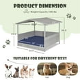 thumbnail image 3 of Pefilos 38" Pet Bed for Cat and Dog with Cushion Cover, Outdoor Weatherproof Roof PE Wicker Dog House Furniture, Dog Bed with Canopy, Gray, 3 of 7