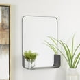 thumbnail image 2 of CosmoLiving by Cosmopolitan 16" x 22" Black Small Curved Rectangular 1 Shelf Wall Mirror, 2 of 11