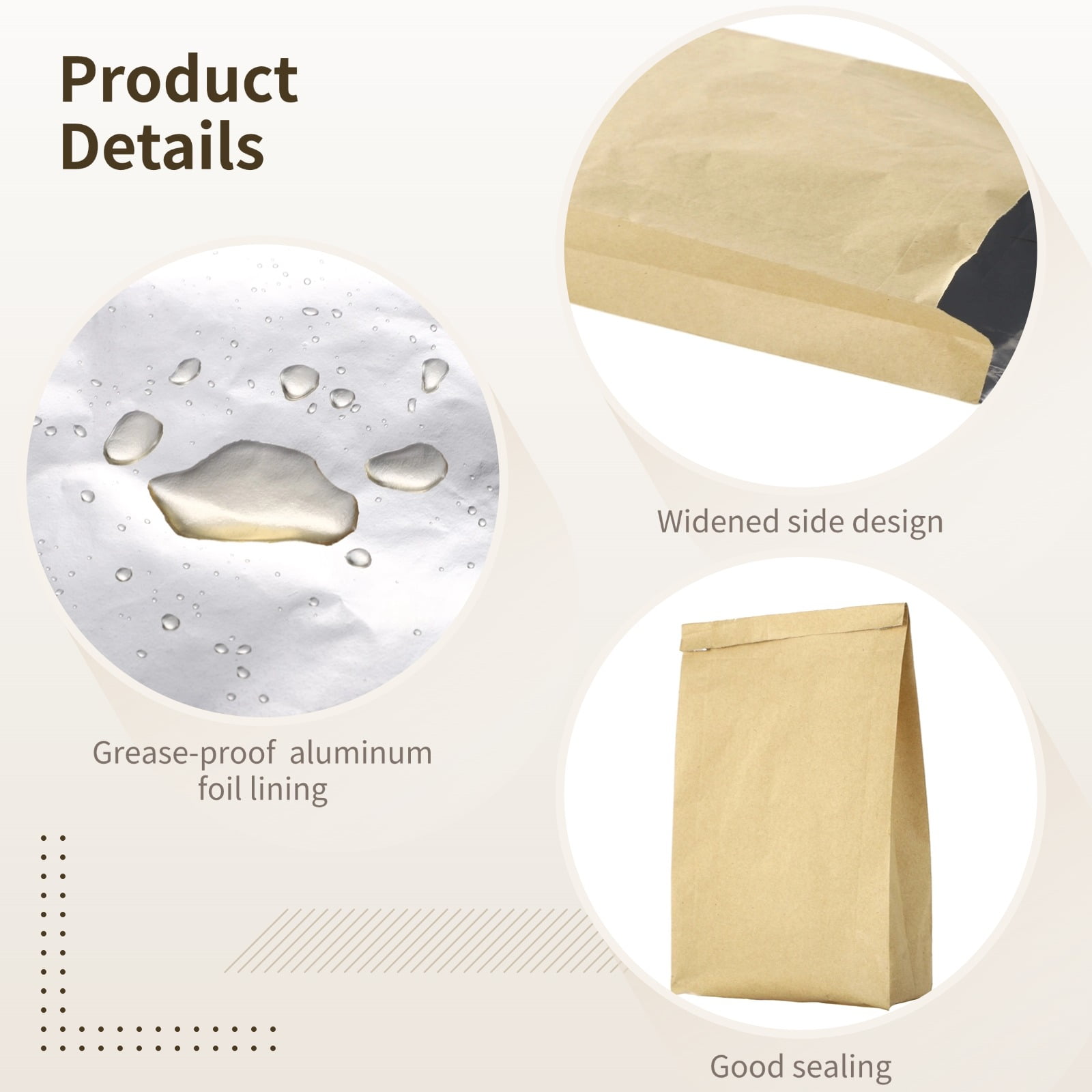 300 Pcs Insulated Hot Dog Wrap Pouch, Aluminum Foil Sandwich Wrappers, 9.8 x 6.3 x 1.6 in Kraft Paper Food Bags, Grease-Proof Paper Hamburgers Bags for Take Out