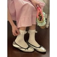 thumbnail image 2 of Zhuge 3Pairs Women Lace Socks Ruffle Frilly Socks - Comfortable Cotton Socks Cute Socks Princess Lolita for Ladies Gril，White A, 2 of 2