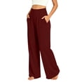 thumbnail image 4 of Jovrlynd Yoga Pants Women Wide Leg High Waisted Soft Stretch Workout Pants with Pockets Full Length Lounge Pants, S-3XL, 4 of 9