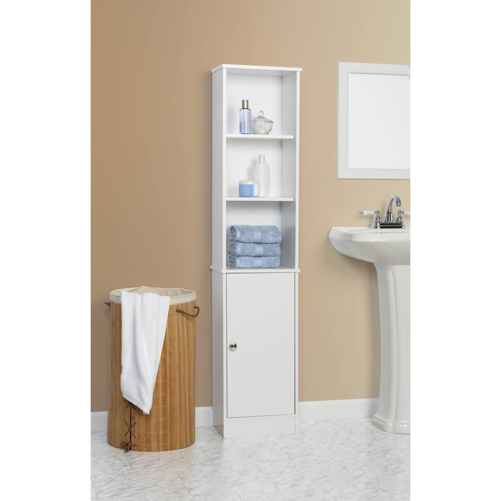 Mainstays Linen Tower White Walmart Com Walmart Com