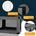 thumbnail image 4 of BestPet 42" Large Dog Crate, 3-Door Foldable, Lightweight for Indoor/Outdoor Travel, Grey, 4 of 8