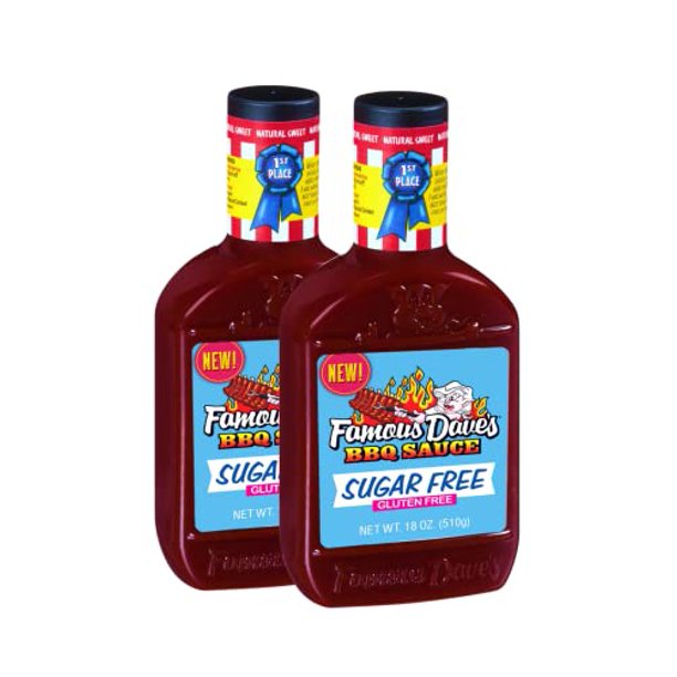 Famous Dave's Sugar Free BBQ Sauce, 18 Ounce, Pack of 2