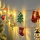 thumbnail image 3 of Cadena de luces LED de hierro para Navidad, diseño de árbol de Navidad, muñeco de nieve, Papá Noel, luces a batería, USB, 3 of 6