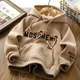 thumbnail image 2 of Sudadera con capucha gruesa con forro polar para niños, ropa informal de moda con letras bordadas, nuevo estilo, para mediana a grande, invierno, 2023, 2 of 5