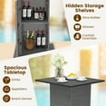 thumbnail image 6 of Costway 5 PCS Outdoor Wicker Bar Table Set with Hidden Storage Shelves Bar Table  Stools, 6 of 12