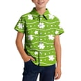 thumbnail image 2 of hengsof Kids Fashion Shirts Cute Print Pattern Short Sleeve Lapel Button Up Cardigan Jacket Casual Shirts Kids Holiday Party Shirts with Pockets, 2 of 4